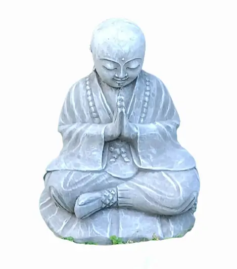 Artikelbild 3 des Artikels “Rokesh - Sitzender betender Mönch, 35cm H | Steinguss “